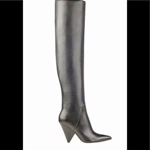 Marc Fisher Over the Knee Black Leather Boots